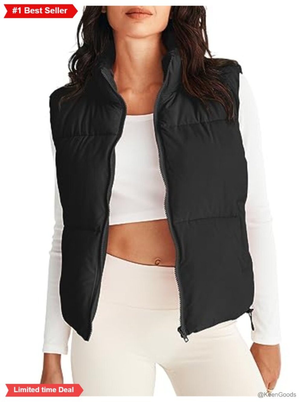 Women's Quilted Puffer Vest Sleeveless Zip Up Lightweight Fall Winter Coat